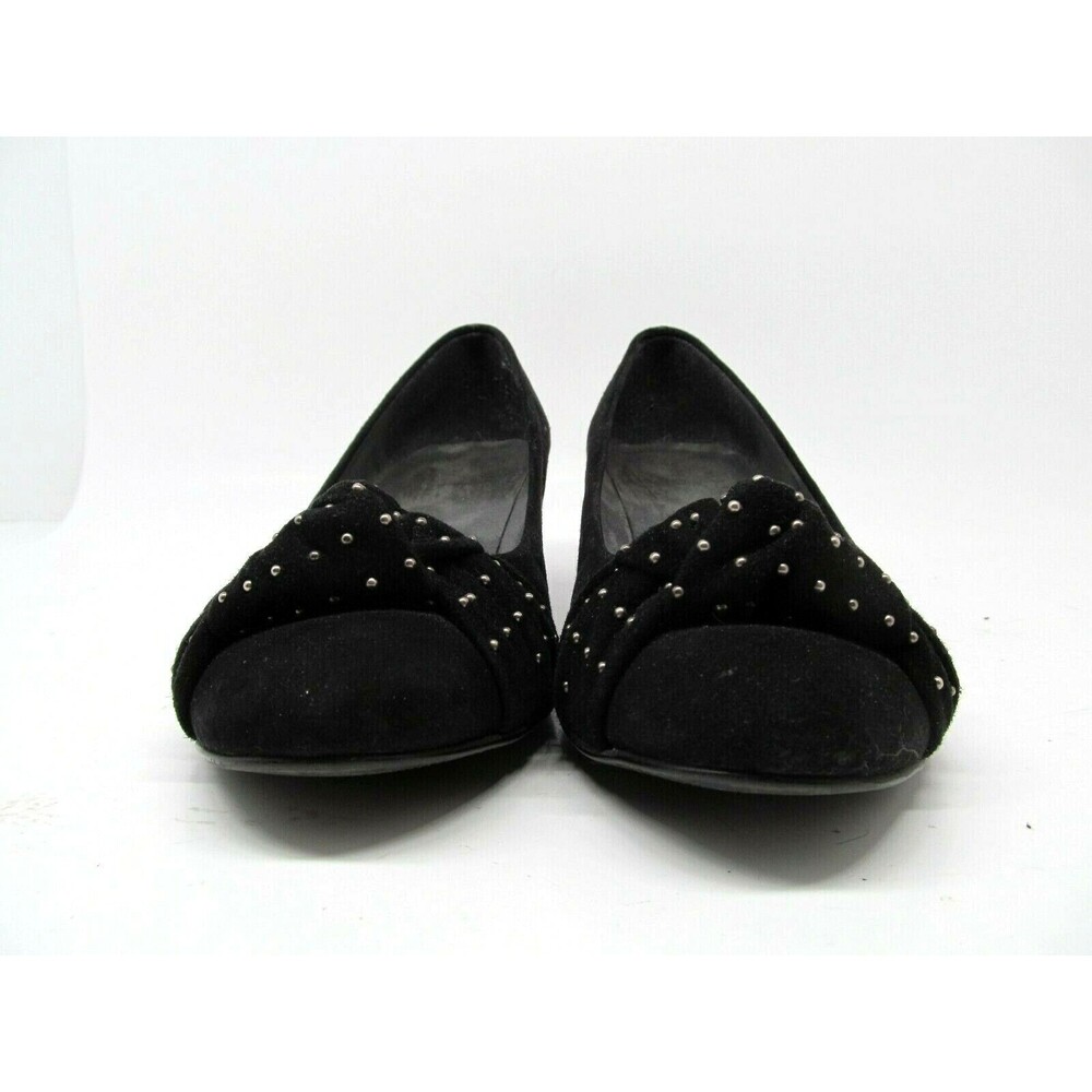 Stuart Weitzman Womens Black Suede Metal Beaded Knot Bow Size US 6 B - Picture 2 of 6